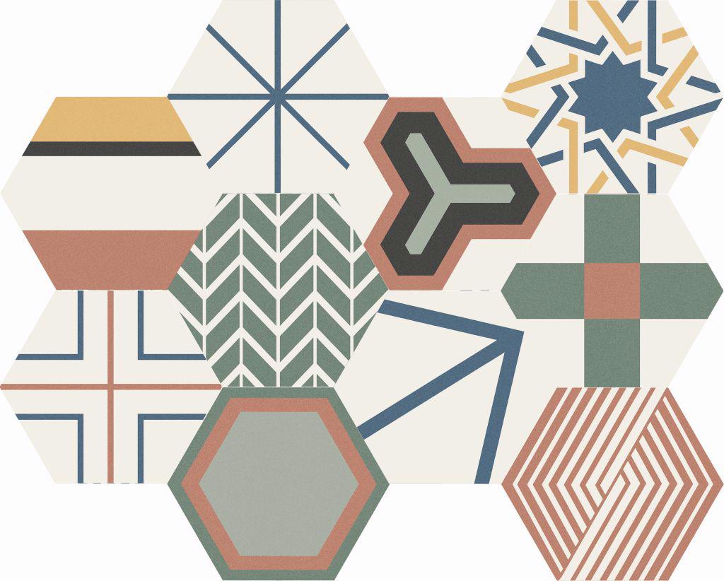 HEXAGON NICE MIX 23X26