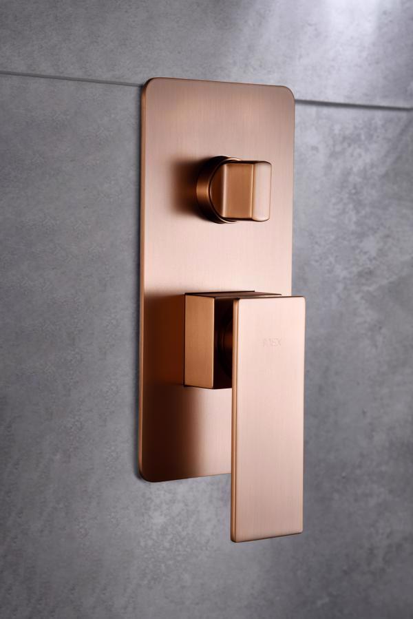 Set de duș monocomandă încastrat Catania, auriu roz periat