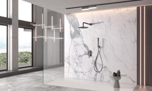 Set de duș monocomandă încastrat Delos negru bronzat