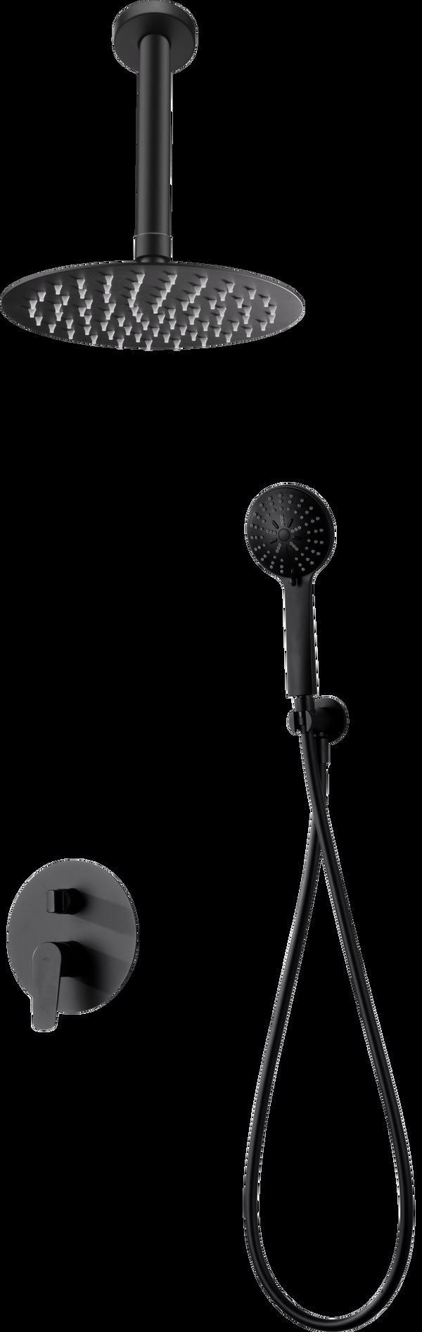 Set de duș încastrat cu monocomandă Brussels negru mat