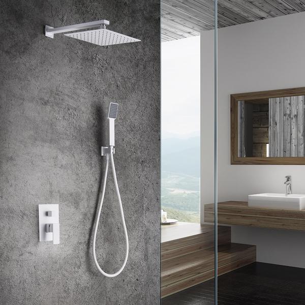 Set de duș încastrat cu monocomandă Dublin, alb mat