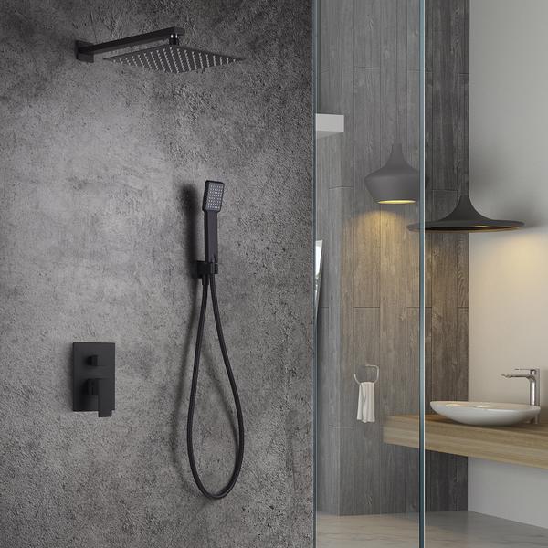 Set de duș încastrat cu monocomandă Dublin negru mat